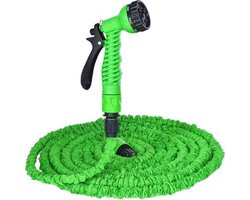 Flexibele Tuinslang – 15 Meter – Uitrekbaar – 7 Sproei Functies - Magische Tuinslag – Elastisch - Lichtgewicht – Uitzetbaar - Tuin Bewatering - Groen – Water Hose
