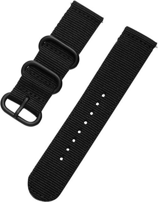 leraar aankleden Word gek bol.com | Nato stof zwart Samsung Galaxy Watch Active smartwatch horloge  bandje universeel 20mm