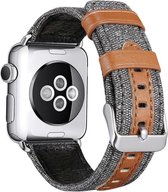 Geschikt voor Apple Watch bandje 38 / 40 / 41 mm - Series 1 2 3 4 5 6 7 8 SE - Smartwatch iWatch horloge band - 38mm 40mm 41mm - Fungus - PU Leer - Grijs - PU Leer bruin
