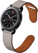 Smartwatch bandje - Geschikt voor Samsung Galaxy Watch 4 Classic, Watch 3 41mm, Active 2, 20mm horlogebandje - PU leer - Fungus - Druksluiting - Grijs