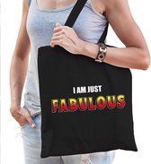 I am just fabulous katoenen tas zwart - tasje / shopper voor dames