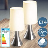 Trend24 - Fraaie tafellamp - Huiskamer - Nachtkastje - Dimfuntie op lamp - 2 Stuks