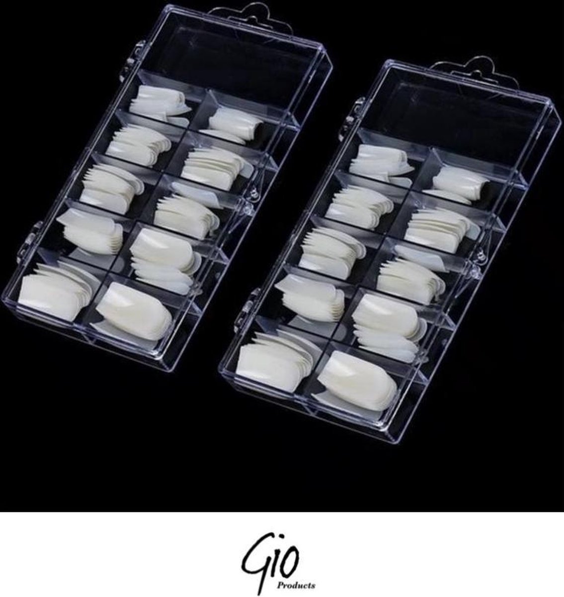 ISO Products Nageltips Set 2 x 100 Stuks Naturel Kunst Nepnagels Professionele markt Naturel Nail Art Acryl Nagels & Gelnagels Tips Stevige tipbox