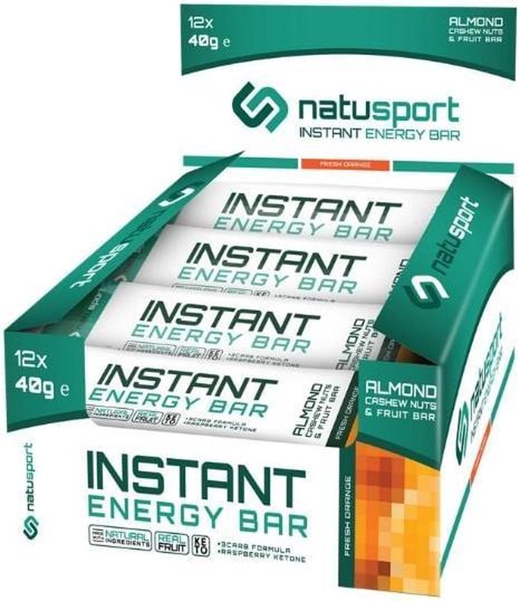Natusport Energie Reep Instant Energy Bar Fresh Orange (12 x 40 gram)
