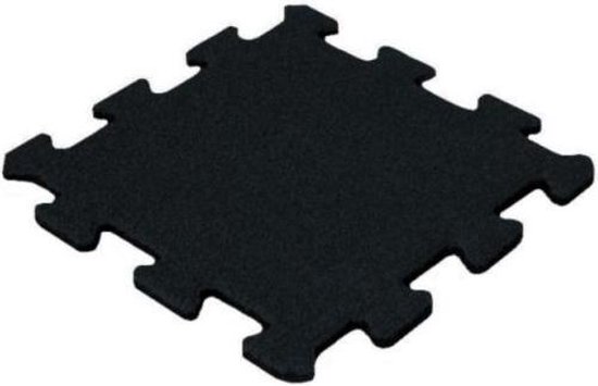 Rubber puzzel tegel 15 mm - 50 x 50 cm - Zwart - Fijn granulaat | bol