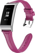Fitbit Charge 3 & 4 - Wearablebandje - Zacht Leren bandje - Gesp - Pink