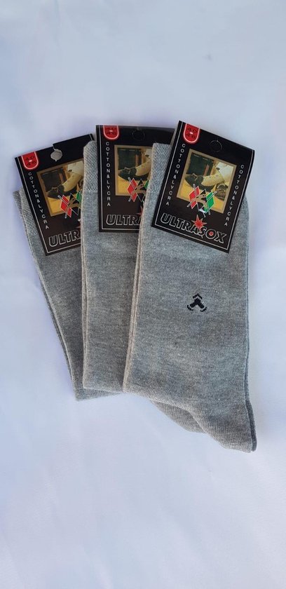 Nette heren katoenen sokken - 4 paar - 40/46 - grijs