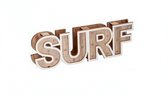 Arti Casa Decoratie-tekst Surf 37 Cm Hout Bruin