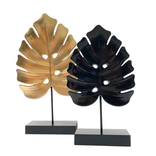 ontrouw zijn Bladeren verzamelen Luxe decoratie blad op standaard GOUD - 40 cm - hout - polyresin - decoratie  -... | bol.com