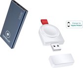 DrPhone FUSION®- Draadloze lader - iOS SmartWatch oplader + LUXWALLET Powerbank 10.000 Mah - Wireless Travel Kit