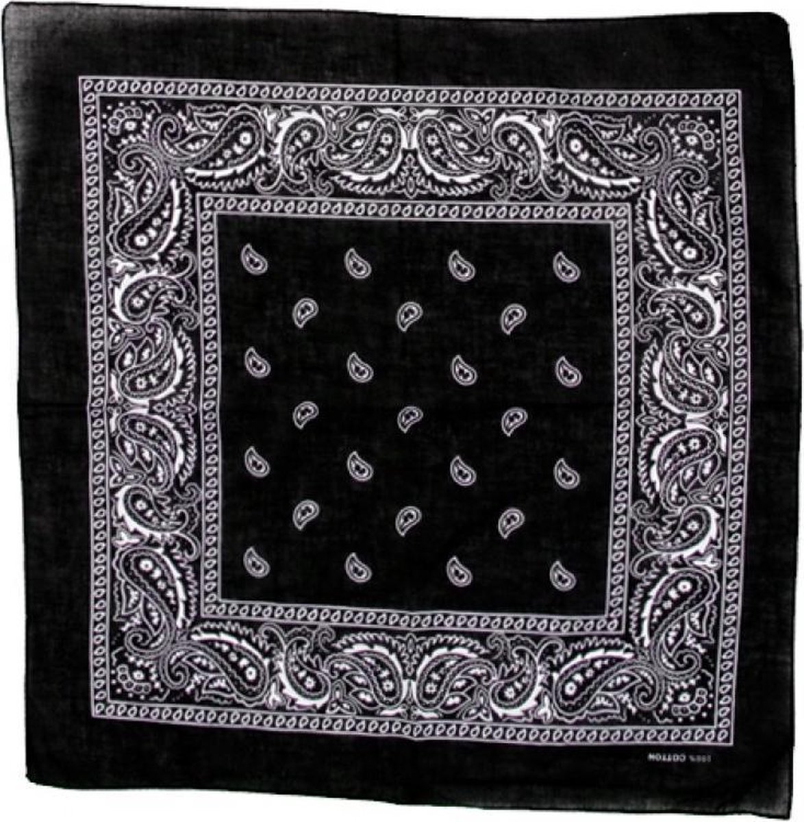 Bandana Paisley vierkant Zwart
