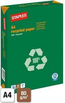 Staples Multifunctioneel papier voor laser-, inkjet-, kopieer- en faxapparaten, A4, 80-grams, gerecycled, wit (pallet 240 x 500 vel)