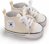 Beige gympen met ‘baby ster’ logo | schoenen | baby jongens meisjes | antislip zachte zool | 0 tot 6 maanden | maat 18