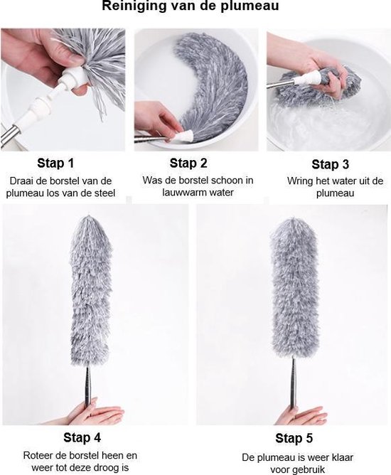 5 Pièces Plumeau Poussière Plumeau Telescopique Plumeaux Télescopiques en Microfibre Lavable Plumeau Toile D'araignée Poussière Longueur | Leroy Merlin