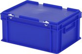 Stapelbak met deksel - Opbergbox - 400x300xH190mm - blauw