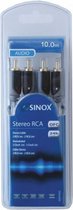 Sinox 10m RCA 10m 2 x RCA 2 x RCA Câble audio gris