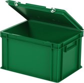 Stapelbak met deksel - Opbergbox - 400x300xH250mm - groen