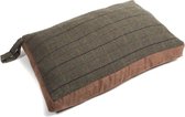 Un magnifique coussin pour chien 'Tweed Dog bed' pour gâter votre chien avec style | 98 x 72 | Haut en tweed 12 et bas en daim chocolat | Fabriqué au Royaume-Uni