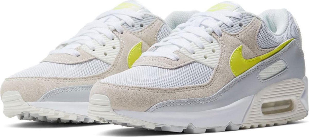 Nike Air Max 90 Sneakers - Maat 40.5 - Vrouwen - wit/grijs/geel ...