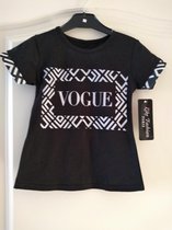 Meisjes T-shirt Vogue zwart wit Maat 98/104