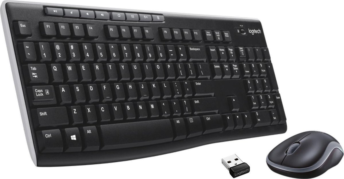 Logitech MK270 Draadloos Toetsenbord en Muis QWERTY Zwart