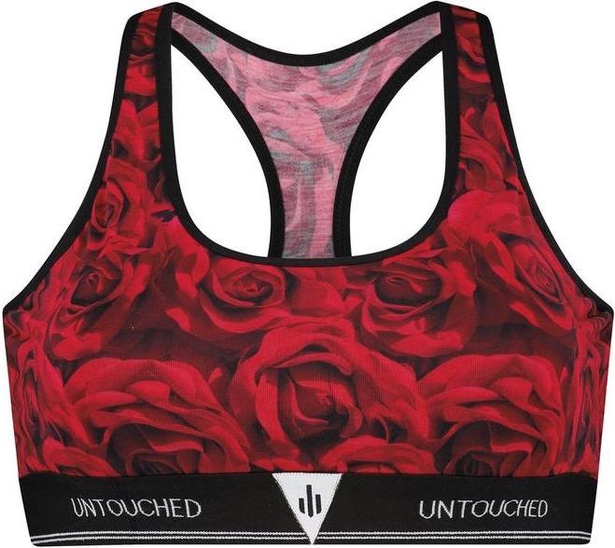 Untouched sport bh dames - ondergoed dames - duurzaam - yoga kleding dames - Roses crop top XL