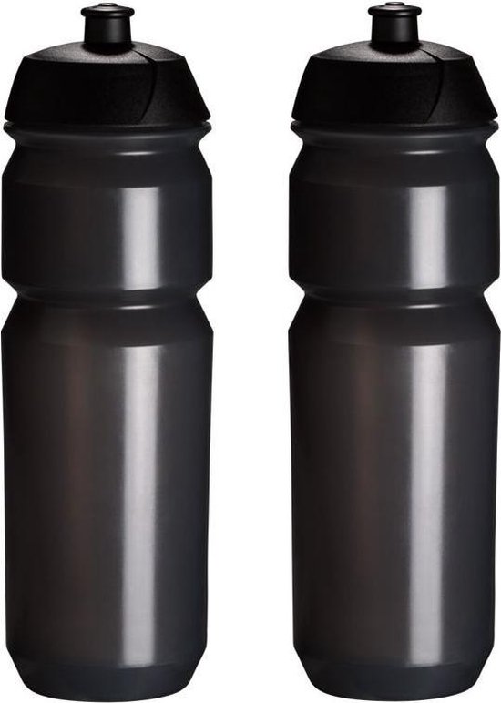 2 x Tacx Shiva Bidon - 750 ml - Transparant Zwart Drinkbus - Tacx