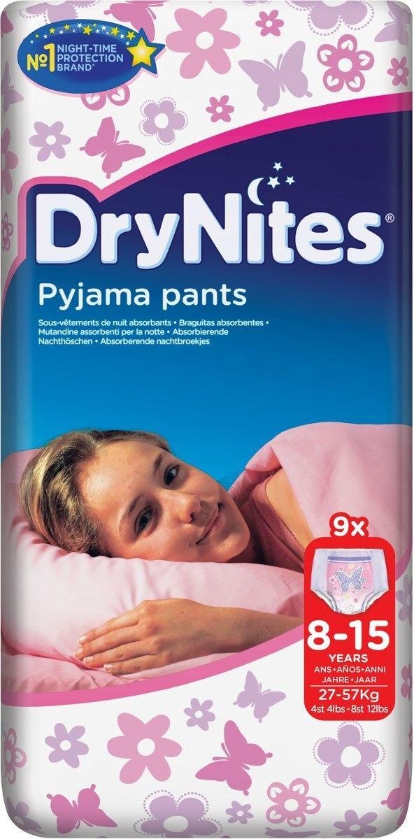 Huggies DryNites Girls 8-15 Ans Culottes Absorbantes Pour La Nuit 9 Pièces