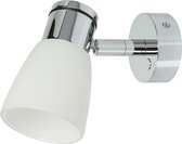 Prebit R1-1 chromen LED Wandlamp met wit glazen Lampenkap 12/24V