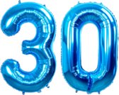 Numéro de ballon en aluminium 30 ans Ballon en aluminium bleu 70cm anniversaire avec paille
