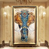 5D Diamond Painting 60x110cm - Olifant - Volledige Set - Inclusief Pen Schudbakje Wax Opbergzakjes en Wit Stickers - Ronde steentjes- Dieren