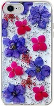 GSM-Basix Hard Backcover Case Flower Serie voor Apple iPhone 7/8/SE (2020) Paars