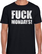 Fuck mondays t-shirt zwart voor heren - hekel aan maandag - fun / bedrukte shirts S
