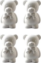 4x Hobby/DIY piepschuim beren met strik 20 cm - Teddyberen/knuffelberen - Knutselen basis materialen/hobby materiaal