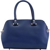 AmbraModa LT41 - Dames handtas, schoudertas van mix Saffiano en suède leer - Blauw