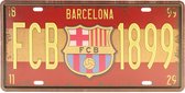 Wandbord – Mancave – Barcelona – Spanje – Vintage - Retro -  Wanddecoratie – Reclame bord – Restaurant – Kroeg - Bar – Cafe - Horeca – Metal Sign – Fifa – La Liga – Messi - 15x30cm