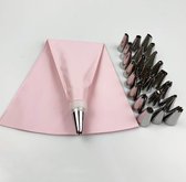 Slagroomspuit met 24 mondjes roze / garneerspuit/ cubcake / taart / decoratie