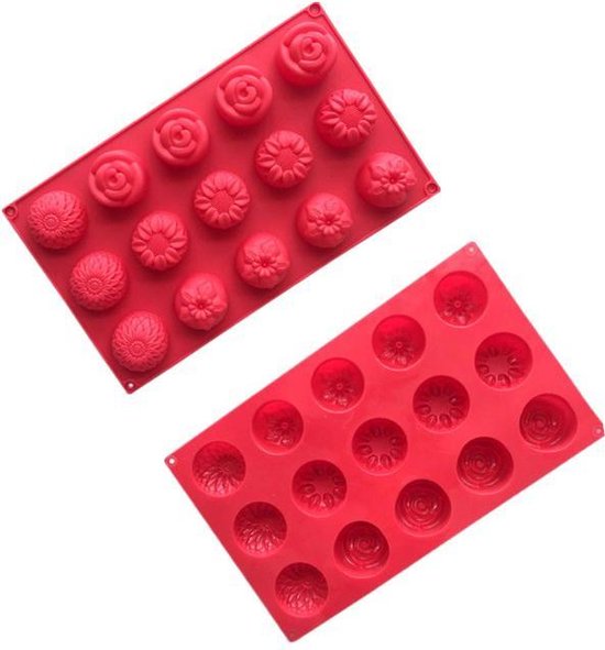 Heytea 2 Stuks Siliconen Vierkante Roos Bloem Fondant Mallen Handgemaakte Chocolade Snoep Mallen Voor Diy Craft Kunst Zeep Kaars Maken Cake Decoratie