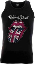 Rolling Stones Mouwloos shirt -M- Union Jack Tongue Zwart