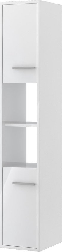 Bruynzeel Arte kast 2-deurs + open vak hoogglans wit