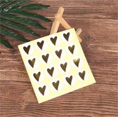 Sluitzegel gouden hartje - 16 stuks - stickers - sluitsticker - cadeauzakje - inpakken - huwelijk