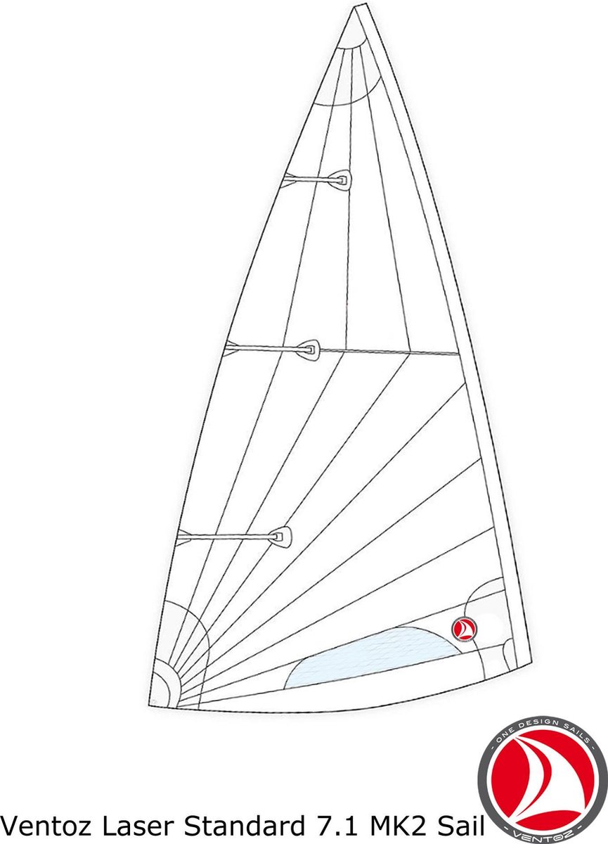 Ventoz Laser Standard MK2 Zeil COMPLEET - Wit (7.1 m2)
