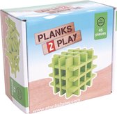 Planks 2 Play Gekleurde Houten Plankjes Set - 45 stuks - Groen