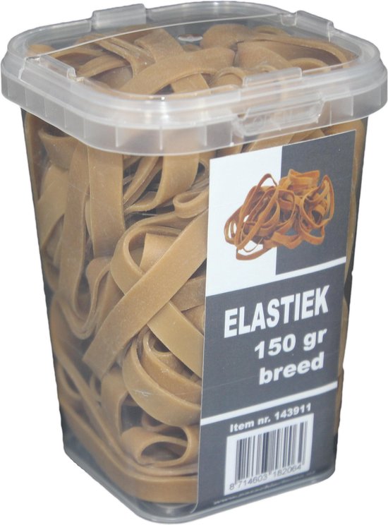 150 - Elastiek breed - naturel - x 8 mm - in pot | bol.com