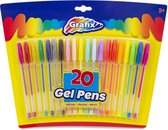 20 Gelpennen op blister | Glitter / Pastel / Neon