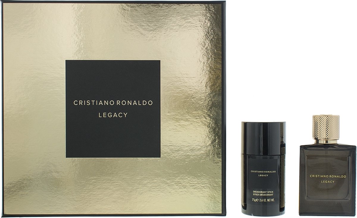 Cristiano Ronaldo Legacy Eau De Toilette Spray/deodorant Stick Gold Set, 50
