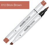 Stylefile Marker Brush - Brick Brown - Hoge kwaliteit twin tip marker met brushpunt