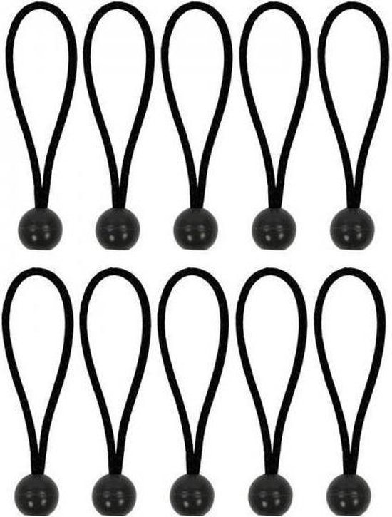12 pièces/ensemble cordons boules élastique 15 cm noir