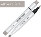 Stylefile Marker Brush - Warm Grey 5 - Hoge kwaliteit twin tip marker met brushpunt