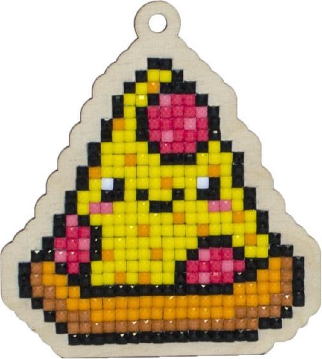 DIY-KIT Wizardi Diamond Painting Charm - Blije Pizza WW182 - 6.8x7.5 cm